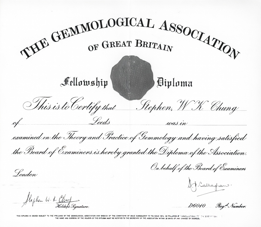 Gemmological Association GB Credential